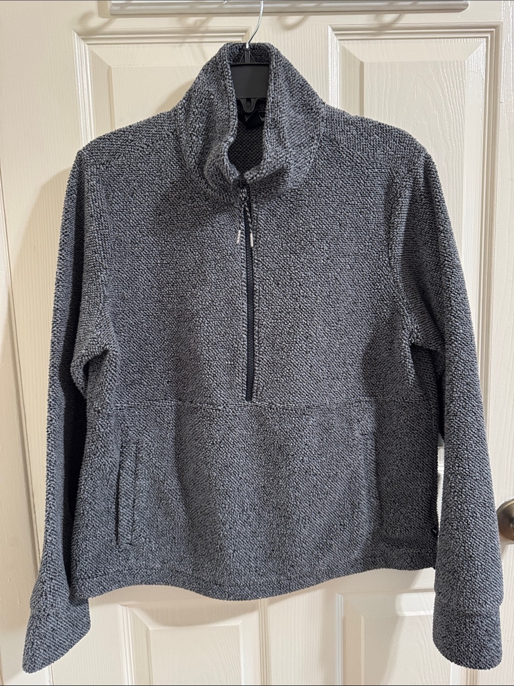 Eddie Bauer Charcoal Gray Half-Zip Teddy Fleece Pullover